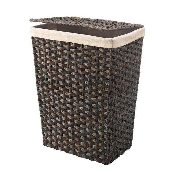 Whitmor 20-Gal. Split Rattique Hamper with Liner & Lid-Driftwood 6084 ...