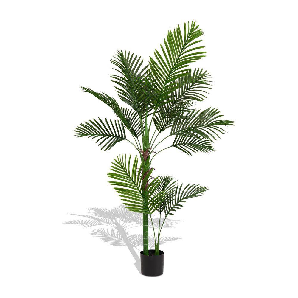 5.2 ft. Artificial Double Rod Loose Tail Palm Tree 18-Leaf Pot Simulated in Black Container price history on PriceWatchPro