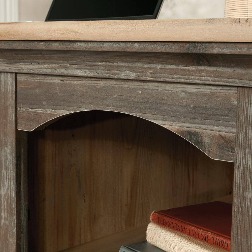 Pebble Pine Brown Executive Desk with Drawers and Filing Cabinet