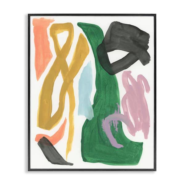 Contemporary Modern Shapes by June Erica Vess Black Framed Abstract Giclee Art Print 14 in. x 11 in.