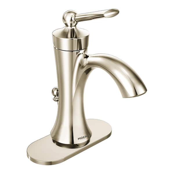 MOEN Wynford Single Hole Single-Handle High-Arc Bathroom Faucet in Polished Nickel