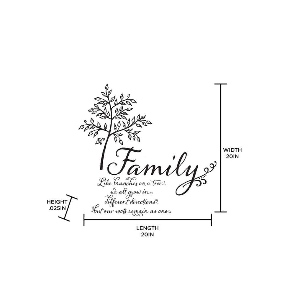 Black and White Family Tree Quote Wall Decal