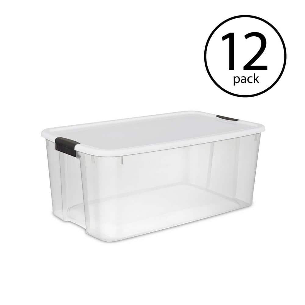 Sterilite Corporation 10-Pack Sterilite Large 17.5-Gallons (70-Quart) Clear  Tote with Latching Lid in the Plastic Storage Containers department at