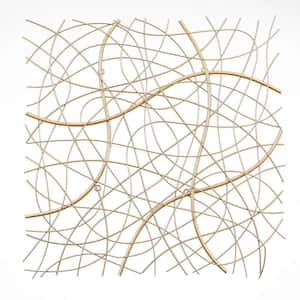 Large Gold Abstract Square Metal Wall Art