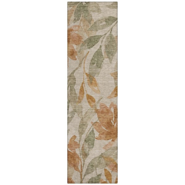 Chantille Machine Washable Indoor/Outdoor Abstract ACN2960 Putty 2 ft. x 7 ft. Runner Rug