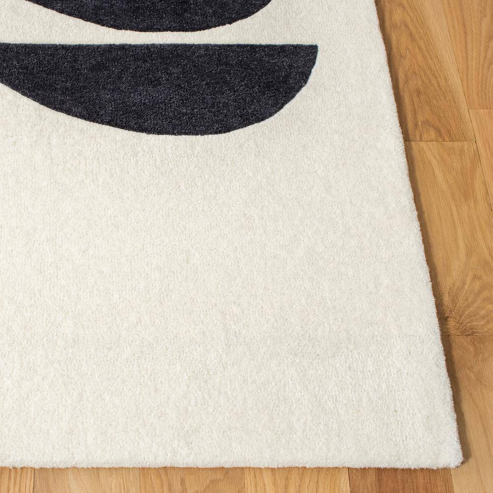 Ivory and Brown Wool Tufted Runner Rug, 2'3" x 6'