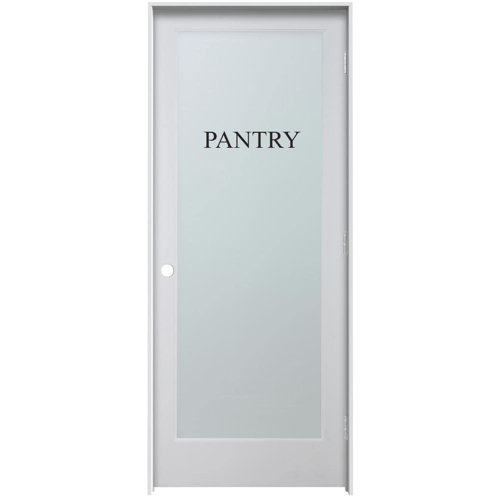 MMI Door Modern Pantry 28 in. x 80 in. Left Hand Full Lite Frosted Glass  Primed MDF Single Prehung Interior Door, 4-9/16 in. Jamb Z03752533L - The 