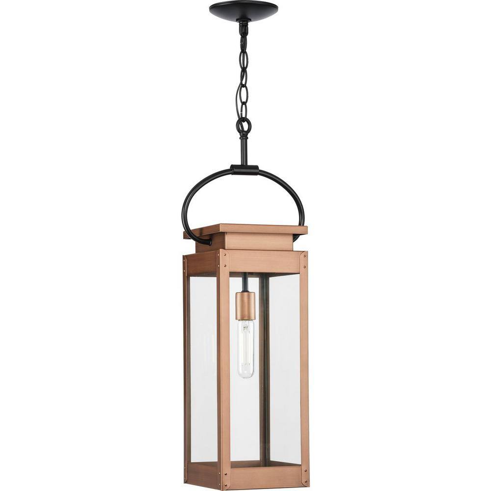 Antique Copper Glass Outdoor Hanging Lantern Light