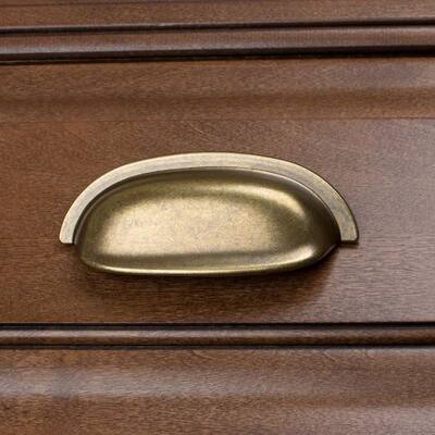 2-1/2 in. Center-to-Center Antique Brass Classic Bin Cabinet Pulls (10-Pack)