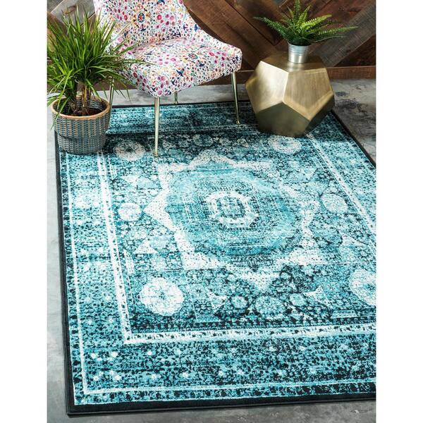 Buy Vita Contemporary 10x13 Rectangular Rug Turquoise