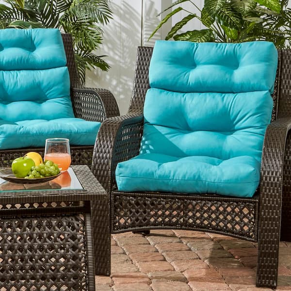 Greendale Home Fashions Solid Teal Outdoor High Back Dining Chair 