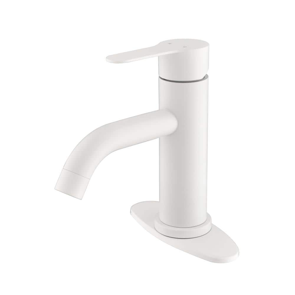 Lukvuzo Single Handle Single Hole Bathroom Faucet with Deckplate ...