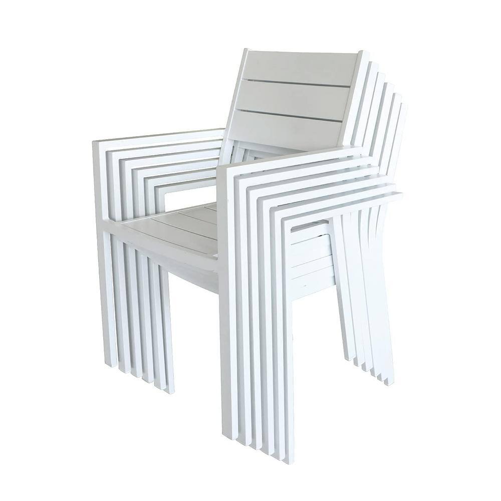 Afoxsos Outdoor Patio Dining Chair Modern Aluminum Stackable Chairs