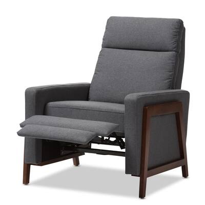 Halstein Gray Fabric Upholstered Recliner