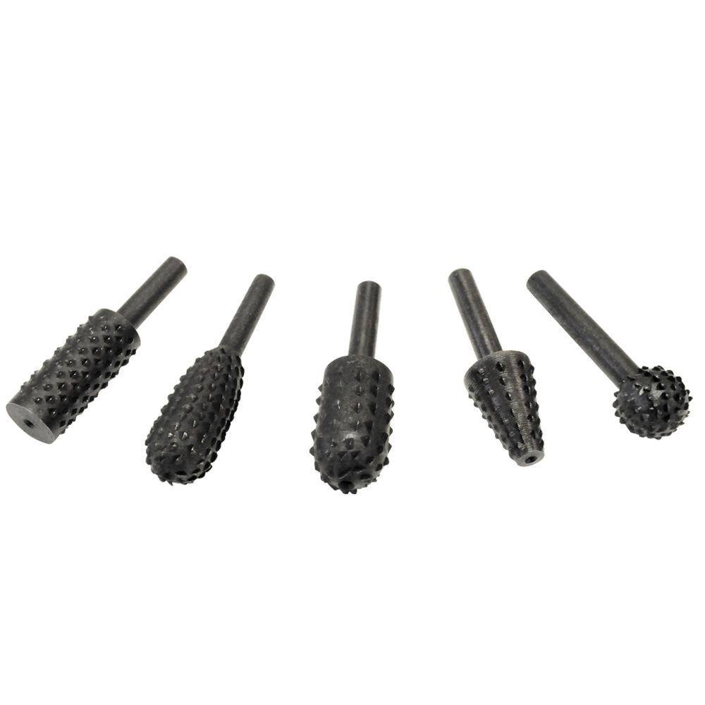 ROTARY RASP FILE SET COARSE TOOTH CARVE SHAPE FINISH HIGH CARBON STEEL 20000 RPM 