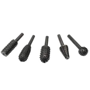 5-Pieces 1/4 in. Shank Rotary Rasp Asst