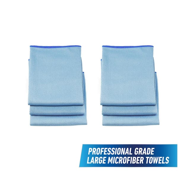 Unger 18 in. Large Microfiber Cleaning Cloths (6-Count)