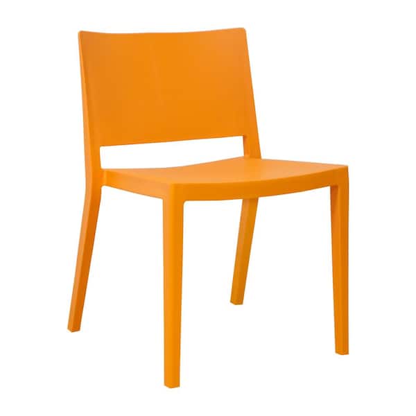 Mod Made Elio Modern Orange Plastic, Modern Orange Dining Chairs