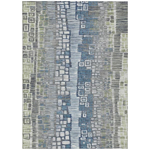 Chantille Machine Washable Indoor/Outdoor Abstract ACN2268 Aloe 10 ft. x 14 ft. Area Rug
