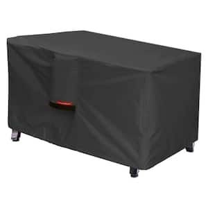 Patio Fire Pit Cover - Waterproof 600D Outdoor Rectangular Fire Table Cover Deck Box Protector, Black