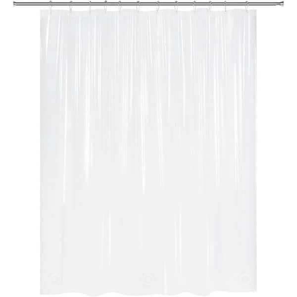 Unbranded Frosted 72 in. W x 72 in. L PEVA Shower Curtain in Frosted Clear PVC
