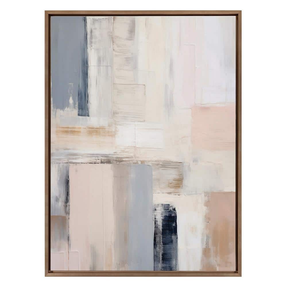 Sylvie Rustic Melody Abstract Canvas Art in Gold Frame
