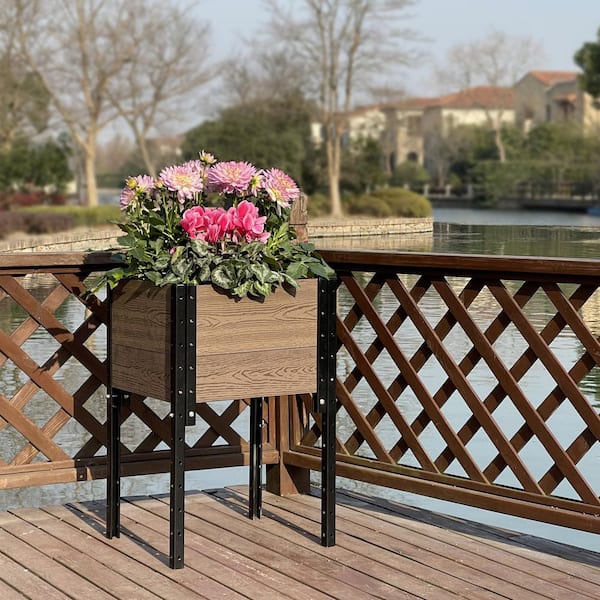 EverBloom 17 in. L x 19 in. W x 28 in. H Elevated Composite Planter Box