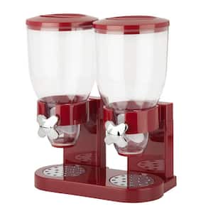 Double Red Cereal Dispenser with Portion Control