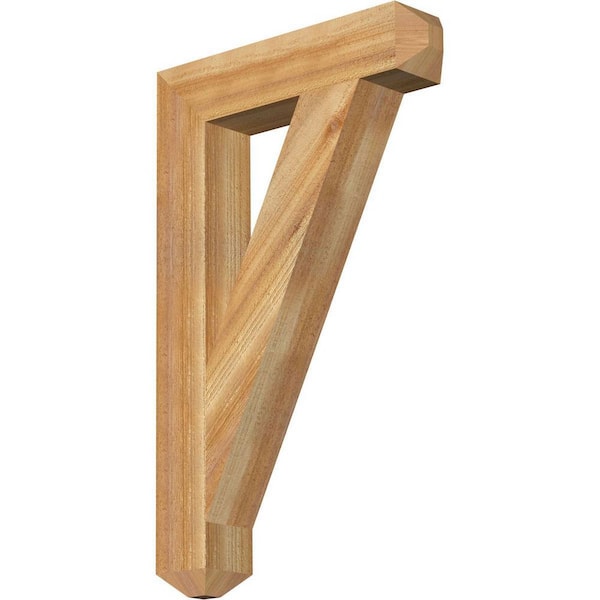 Ekena Millwork 4 in. x 32 in. x 20 in. Western Red Cedar Traditional Craftsman Rough Sawn Bracket