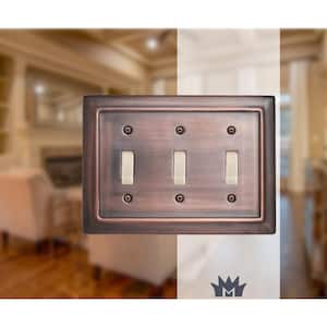 Architectural 3-Gang 3-Toggle Wall Plate (Antique Copper Finish)