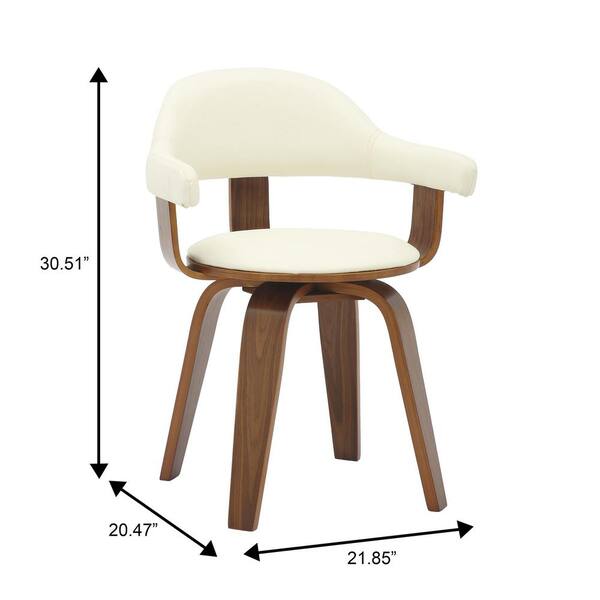 Leisuremod Dining Chair with Leather Round Seat and Solid