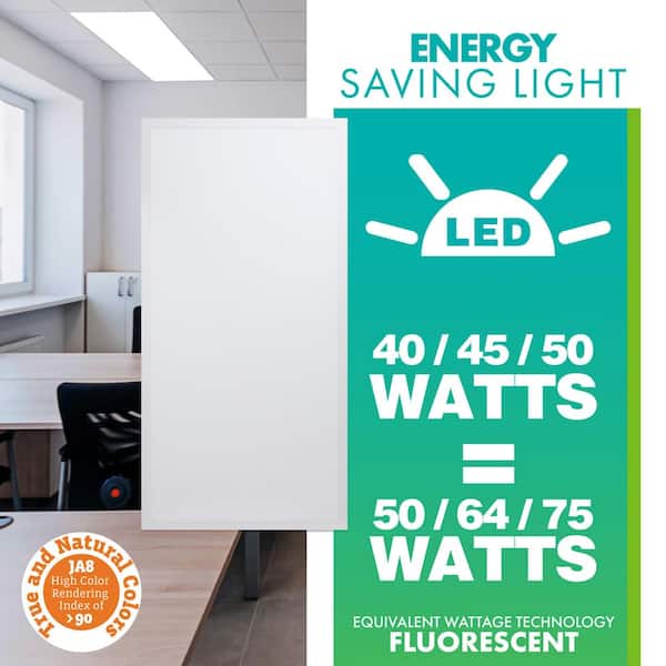 Simply Conserve 2 ft. x 4 ft. 5000/5625/6250 Lumens Integrated LED Panel Light 3500K/4000K/5000K Field Selectable Lumens and Color Temp