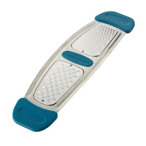 Marine Blue Stainless Steel Multi-Grater with Silicone Handles