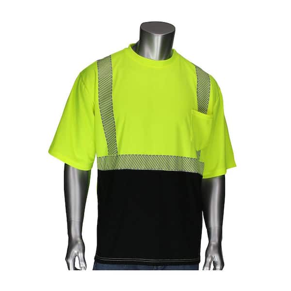 2X-Large Non-ANSI Hi-Vis Yellow Long Sleeve T-Shirt with 50+ UPF Protection, Insect Repellent Treatment and Black Trim
