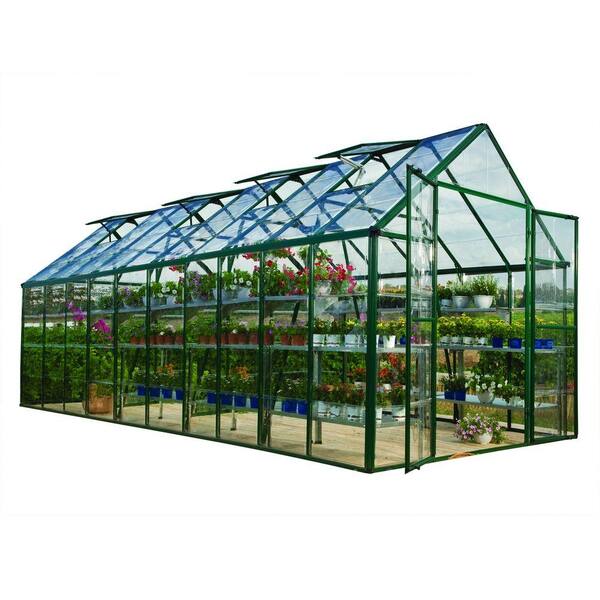 Palram Snap and Grow 8 ft. x 20 ft. Green Polycarbonate Greenhouse