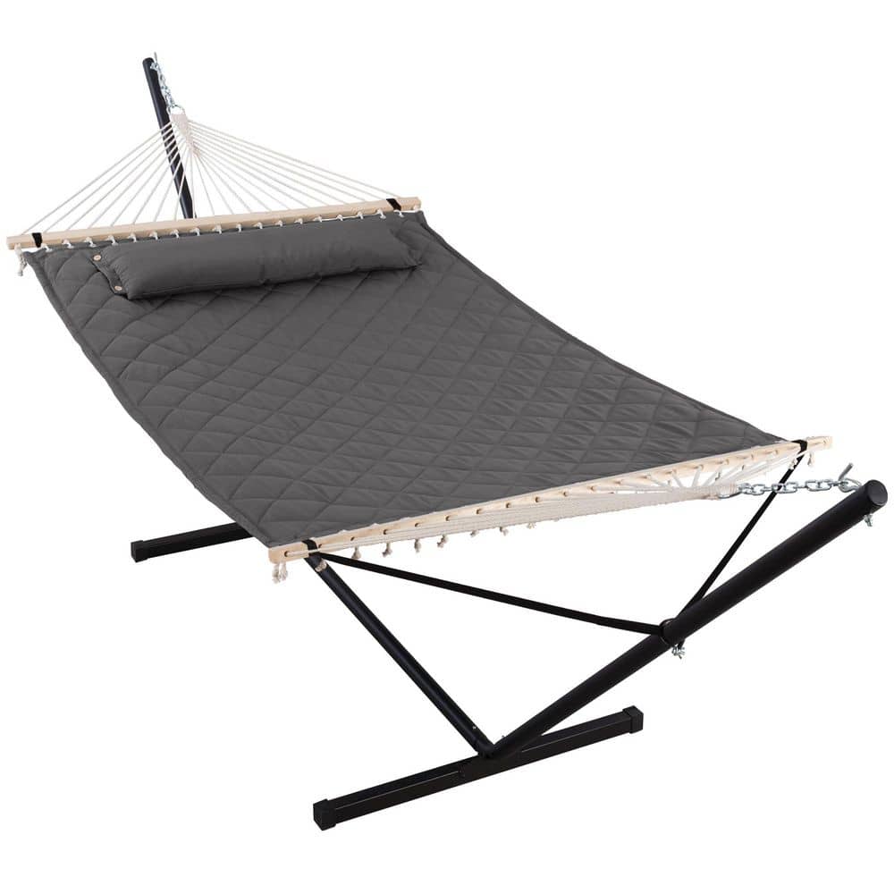 10.2 ft. Gray Double Hammock with Heavy Duty Steel Stand, 2 Person Hammock for Outdoors, 450 lbs. Weight Capacity price history on PriceWatchPro