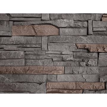 Stacked Stone Coffee 12 in. x 42 in. Faux Stone Siding Panel