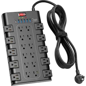 22-Outlet Power Strip Surge Protector with 15 ft. Long Flag Plug Extension Cord