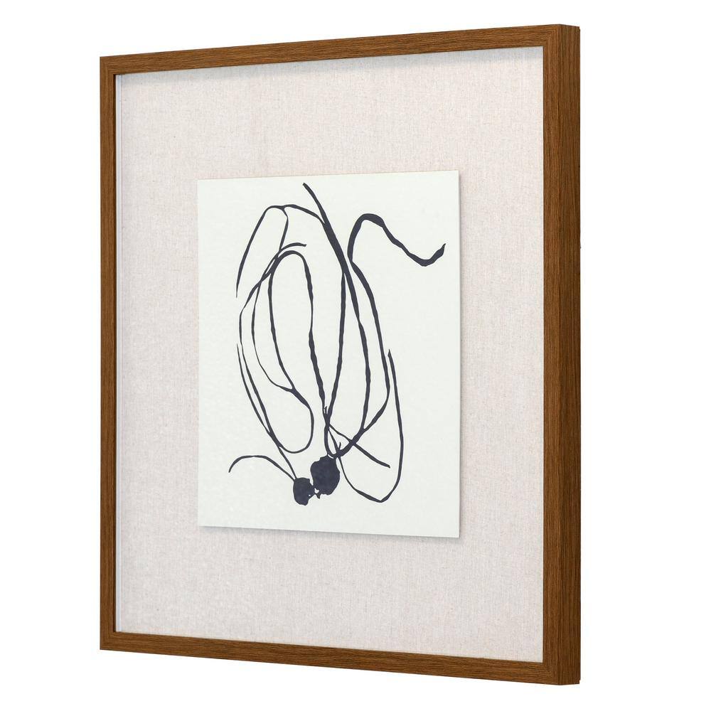 Natural Abstract Black and White Canvas Print with Wooden Frame