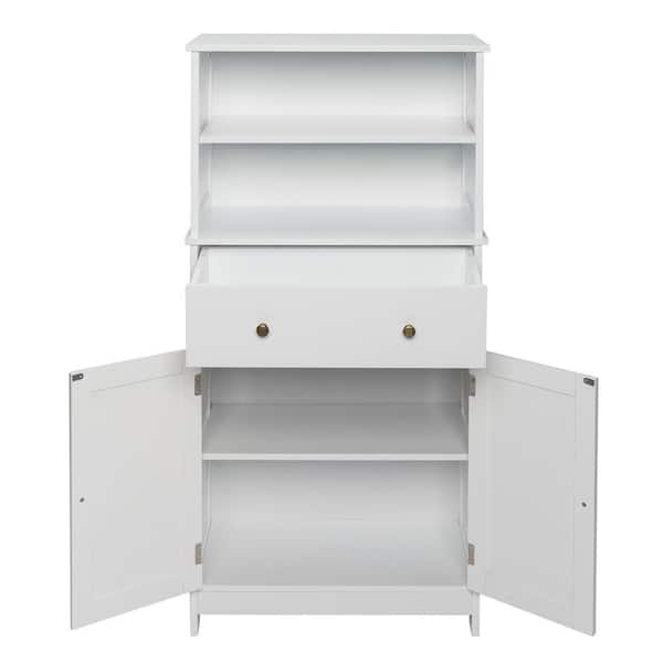 23.6 in. W x 11.8 in. D x 46.5 in. H White Linen Cabinet
