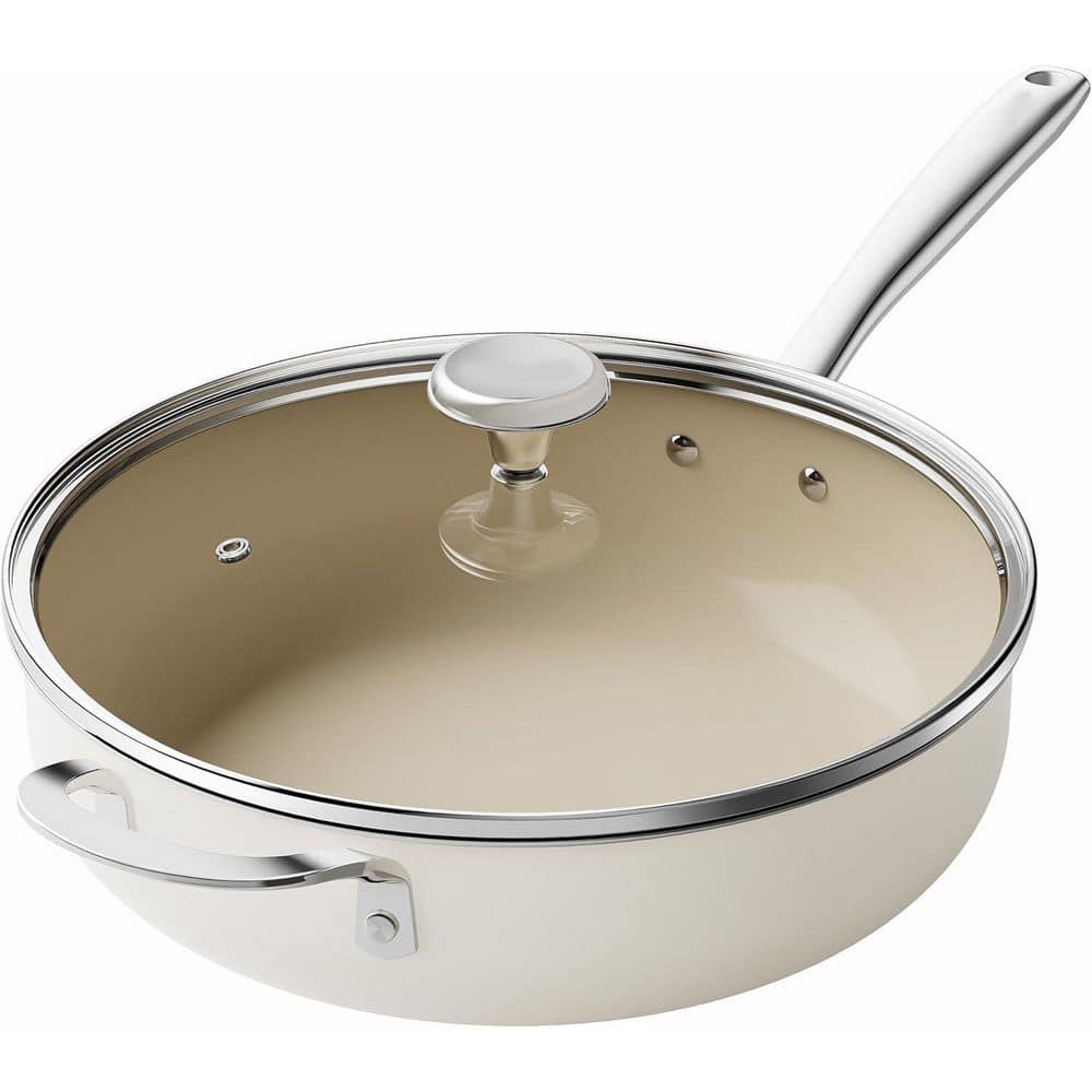 5QT Ceramic Nonstick Saute Pan with Lid Deep Jumbo Cooker Oven Dishwasher Safe PFAS PFOA PTFE Free Aluminum price history on PriceWatchPro
