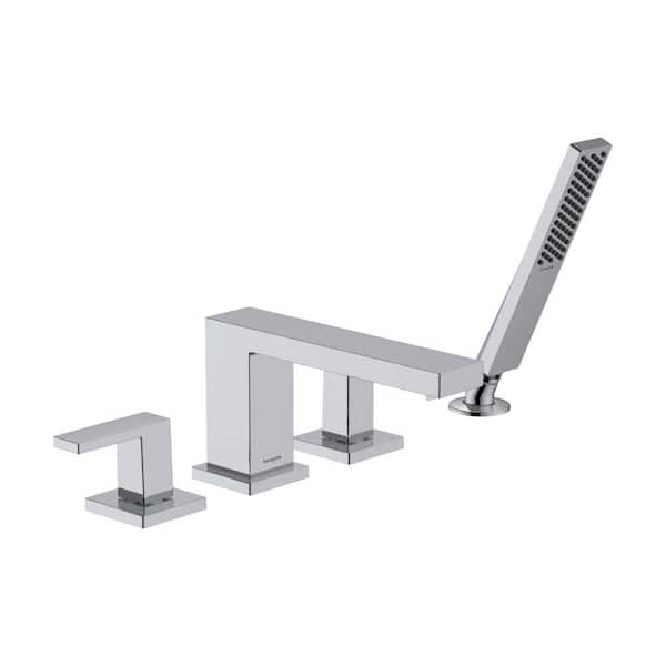 Hansgrohe Tecturis E 2-Handle Deck-Mount Roman Tub Faucet in Chrome Valve Not Included