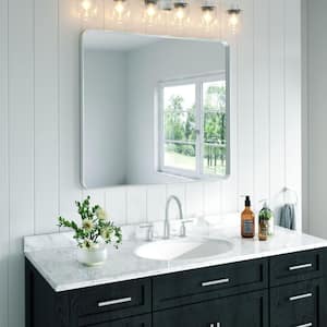 40 in. W x 36 in. H Rectangular Aluminum Framed Wall Bathroom Vanity Mirror in Silver