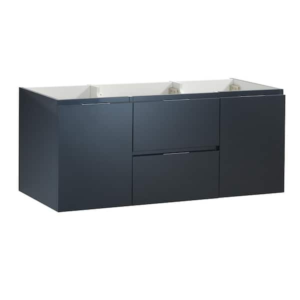 Fresca Valencia 48 in. W Wall Hung Bathroom Double Vanity Cabinet in Dark Slate Gray
