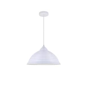 Timeless Home 15.5 in. 1-Light White Pendant Light, Bulbs Not Included