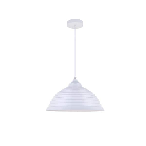 Unbranded Timeless Home 15.5 in. 1-Light White Pendant Light, Bulbs Not Included