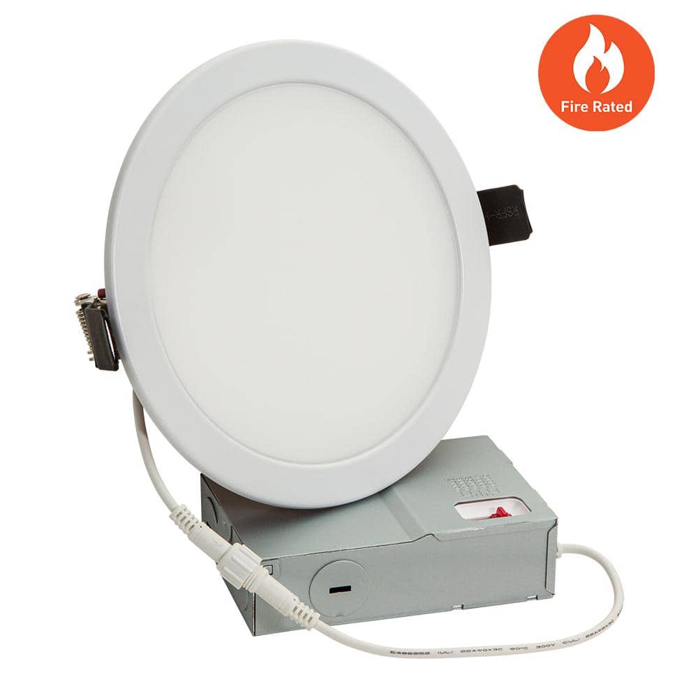 6-Inch Matte White Fire-Rated Canless LED Downlight