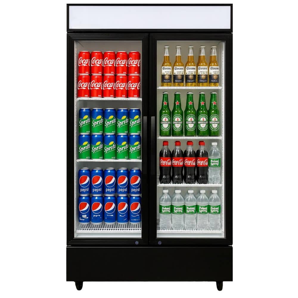 39 in. W 23.5 cu. ft. Commercial Glass Door Merchandiser Refrigerator in Black
