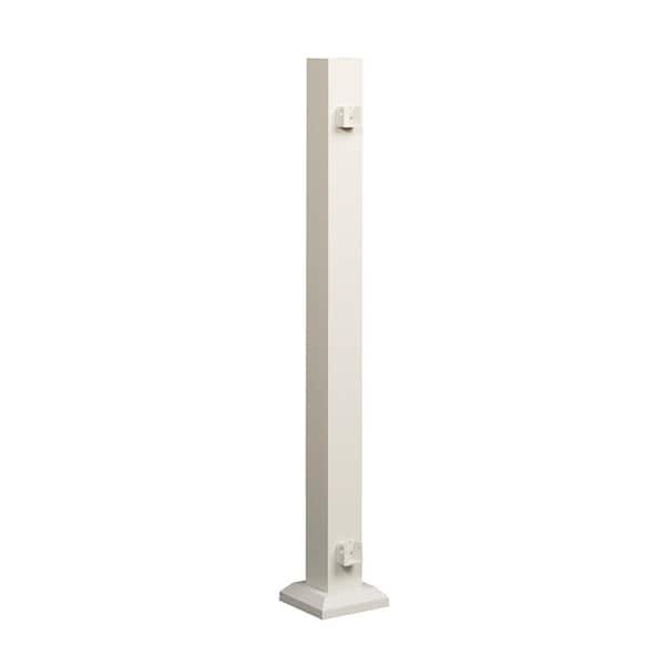 FORTRESS Al13 Home Railing 3-in x 39.5-in Aluminum Matte White Post
