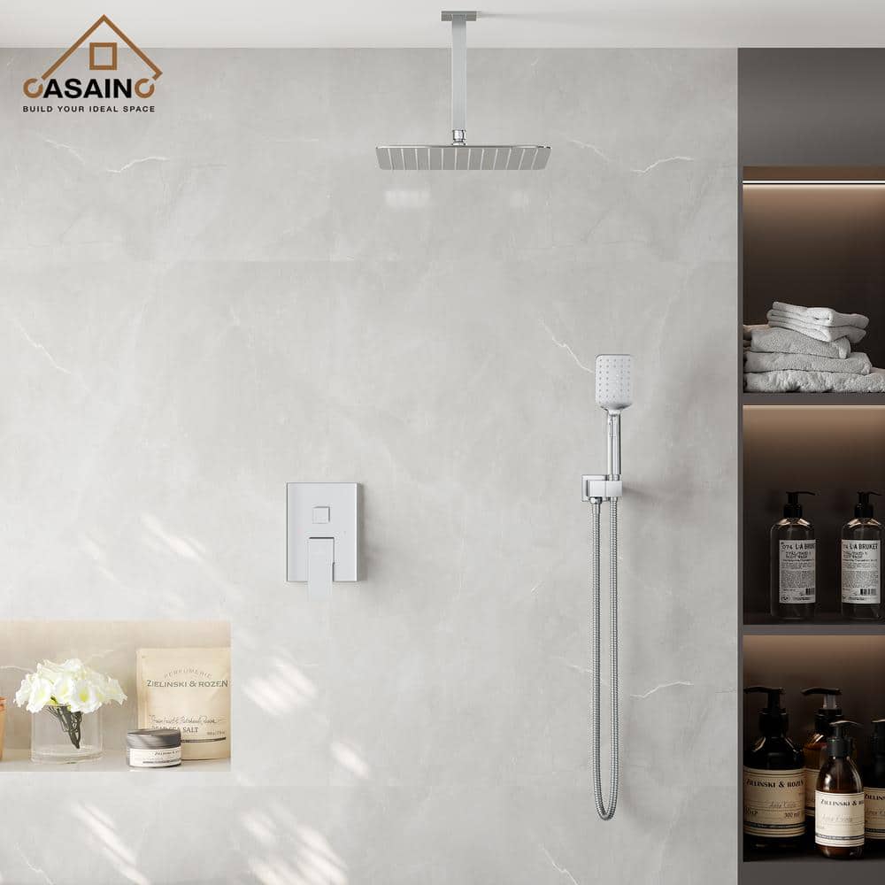 Chrome Dual Function Rainfall and Handheld Shower System